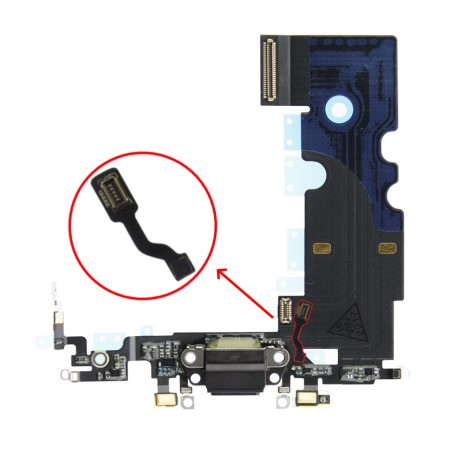 Nappe interne du connecteur de charge de l'iPhone 8 Noir Assemblée