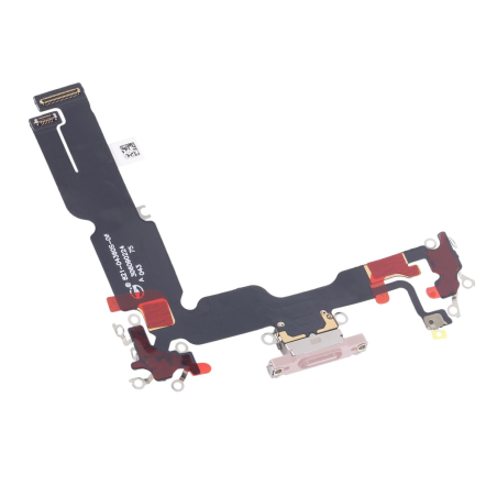 Nappe Connecteur de Charge Rose de l’iPhone 15 Plus