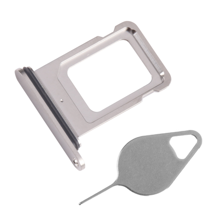 Tiroir SIM de l’iPhone 15 Pro / 15 Pro Max – Titane Blanc + Outil