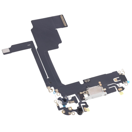 Nappe connecteur de charge USB-C Titane Blanc de l'iPhone 15 Pro
