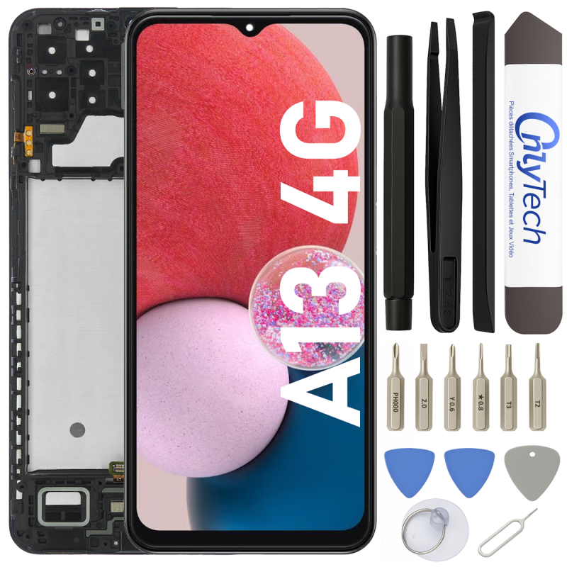 Écran LCD du Samsung Galaxy A13 4G assemblé sur châssis - Avec outils
