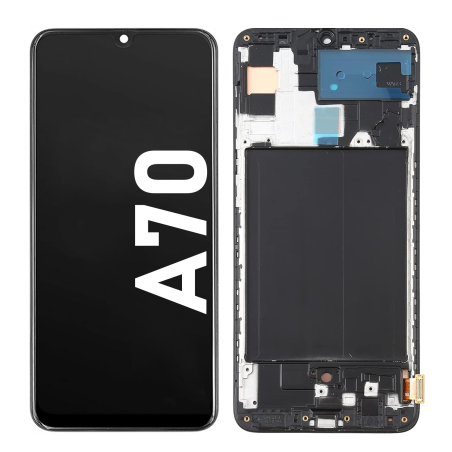 Écran LCD du Samsung Galaxy A70 assemblé sur châssis