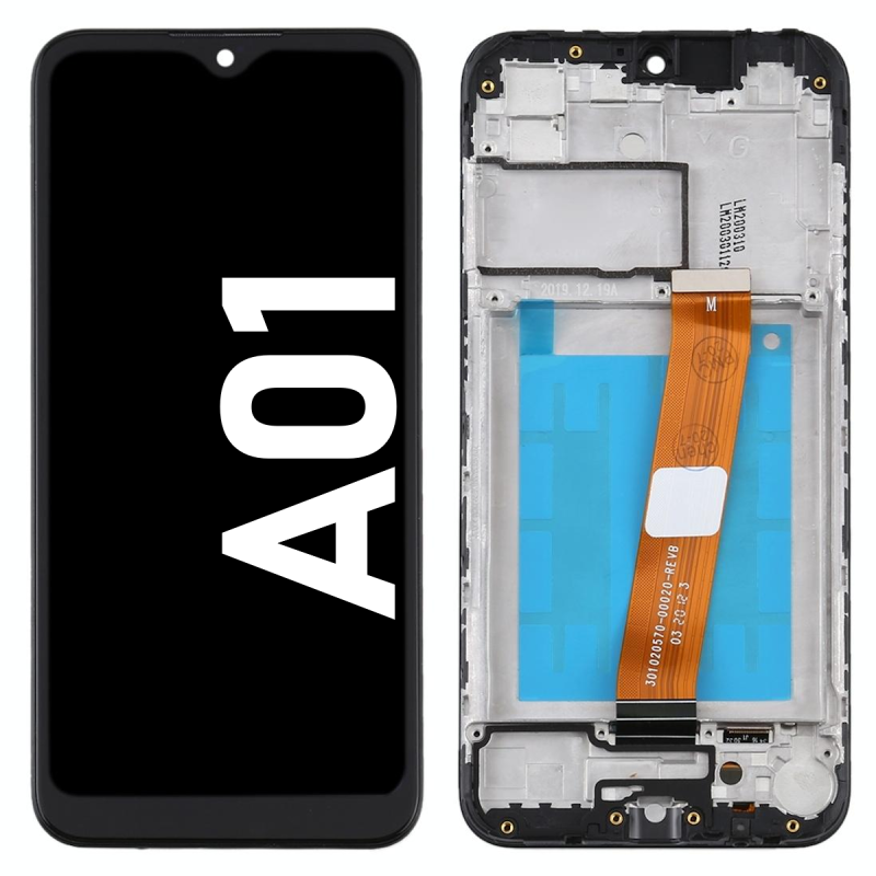 Écran LCD du Samsung Galaxy A01 assemblé sur châssis