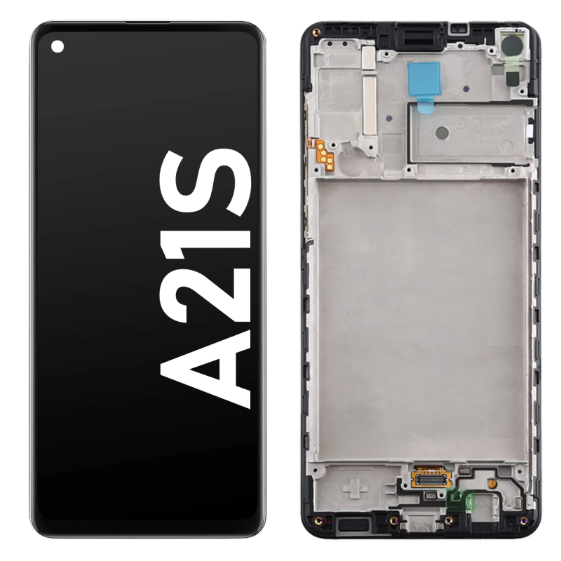 Écran LCD du Samsung Galaxy A21S assemblé sur châssis