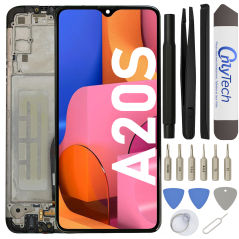 Écran LCD du Samsung Galaxy A20S assemblé sur châssis - Avec outils