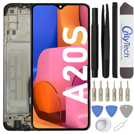 Écran LCD du Samsung Galaxy A20S assemblé sur châssis - Avec outils