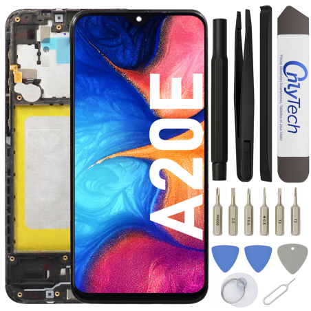 Écran LCD du Samsung Galaxy A20E assemblé sur châssis - Avec outils