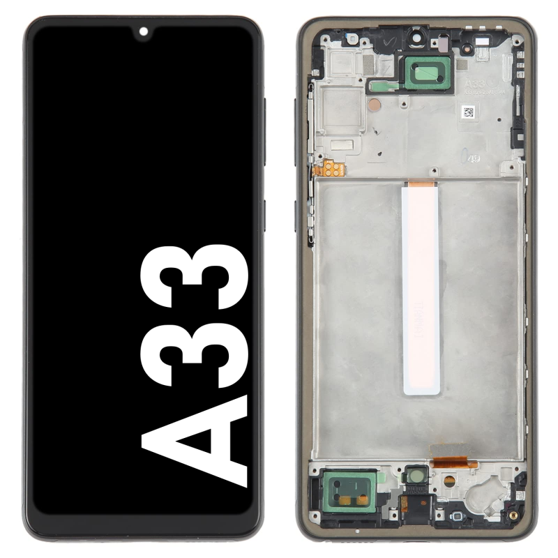 Écran LCD du Samsung Galaxy A33 assemblé sur châssis