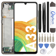 Écran LCD du Samsung Galaxy A33 assemblé sur châssis - Avec outils