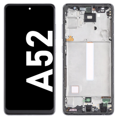 Écran LCD du Samsung Galaxy A52 4G et 5G Noir assemblé sur châssis
