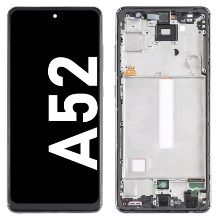 Écran LCD du Samsung Galaxy A52 4G et 5G Noir assemblé sur châssis