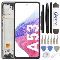 Écran LCD du Samsung Galaxy A53 assemblé sur châssis - Avec outils