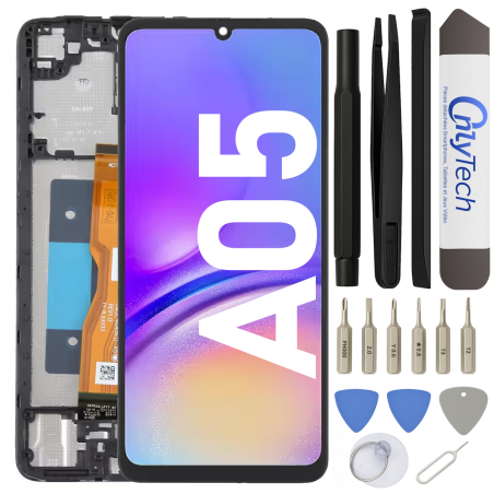 Écran LCD du Samsung Galaxy A05 assemblé sur châssis - Avec outils