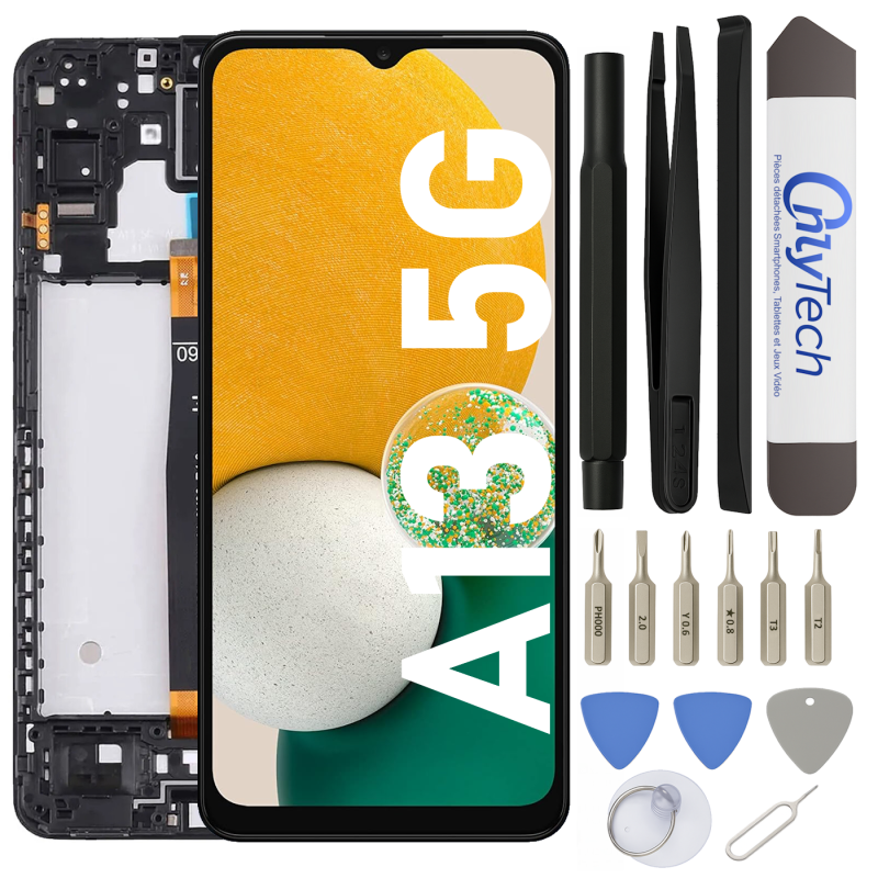 Écran LCD du Samsung Galaxy A13 5G assemblé sur châssis - Avec outils