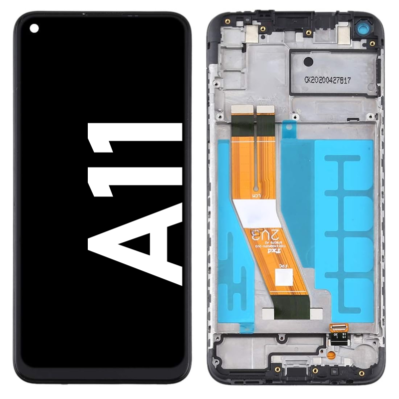 Écran LCD du Samsung Galaxy A11 assemblé sur châssis