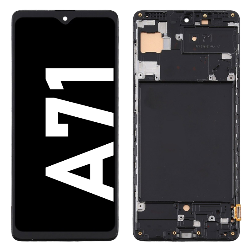 Écran LCD du Samsung Galaxy A71 assemblé sur châssis
