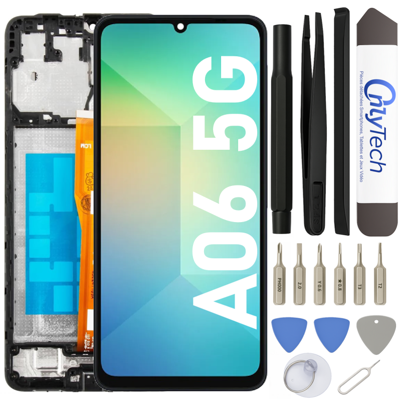 Écran LCD du Samsung Galaxy A06 5G assemblé sur châssis - Avec outils