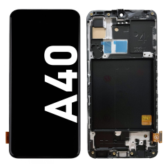 Écran LCD du Samsung Galaxy A40 assemblé sur châssis