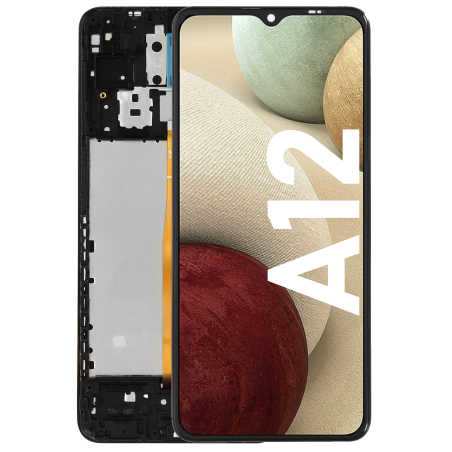 Écran LCD du Samsung Galaxy A12 assemblé sur châssis - Avec outils
