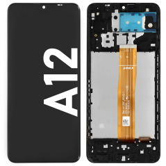 Écran LCD du Samsung Galaxy A12 assemblé sur châssis