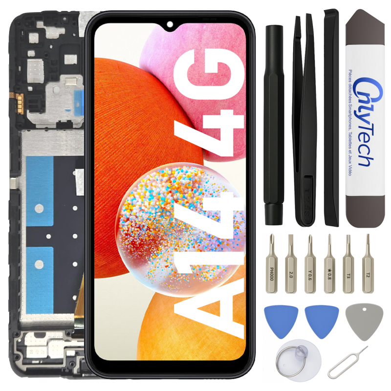 Écran LCD du Samsung Galaxy A14 4G assemblé sur châssis - Avec outils