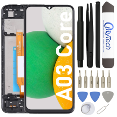 Écran LCD du Samsung Galaxy A03 CORE assemblé sur châssis - Avec outils