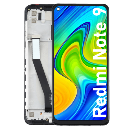 Écran LCD du Xiaomi Redmi Note 9 assemblé sur châssis - Avec outils