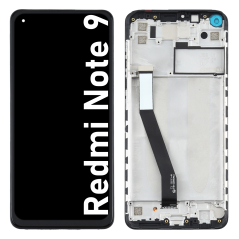 Écran LCD du Xiaomi Redmi Note 9 assemblé sur châssis