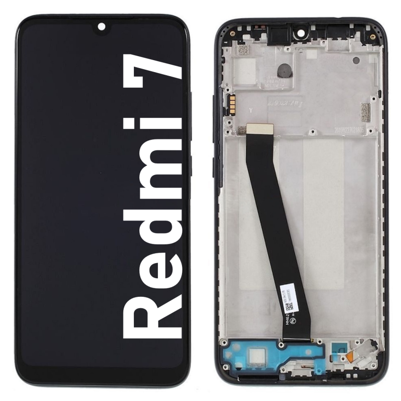 Écran LCD du Xiaomi Redmi 7 assemblé sur châssis
