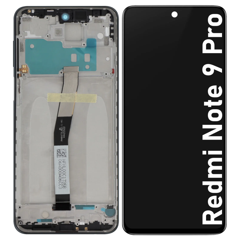 Écran LCD du Xiaomi Redmi Note 9 Pro assemblé sur châssis
