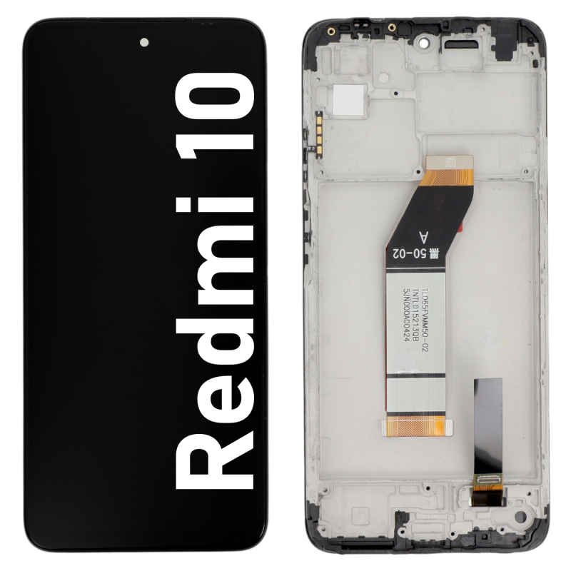 Écran LCD du Xiaomi Redmi 10 assemblé sur châssis
