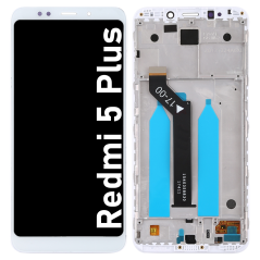 Écran LCD du Xiaomi Redmi 5 Plus Blanc assemblé sur châssis