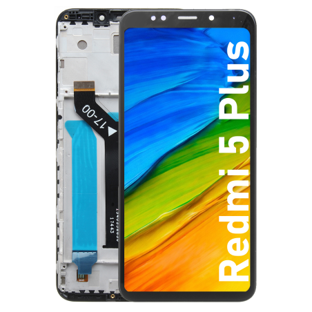 Écran LCD du Xiaomi Redmi 5 Plus Noir assemblé sur châssis - Avec outils