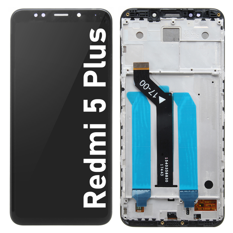 Écran LCD du Xiaomi Redmi 5 Plus Noir assemblé sur châssis