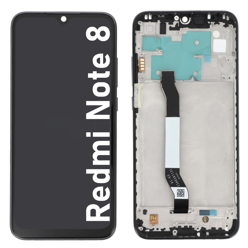 Écran LCD du Xiaomi Redmi Note 8 assemblé sur châssis