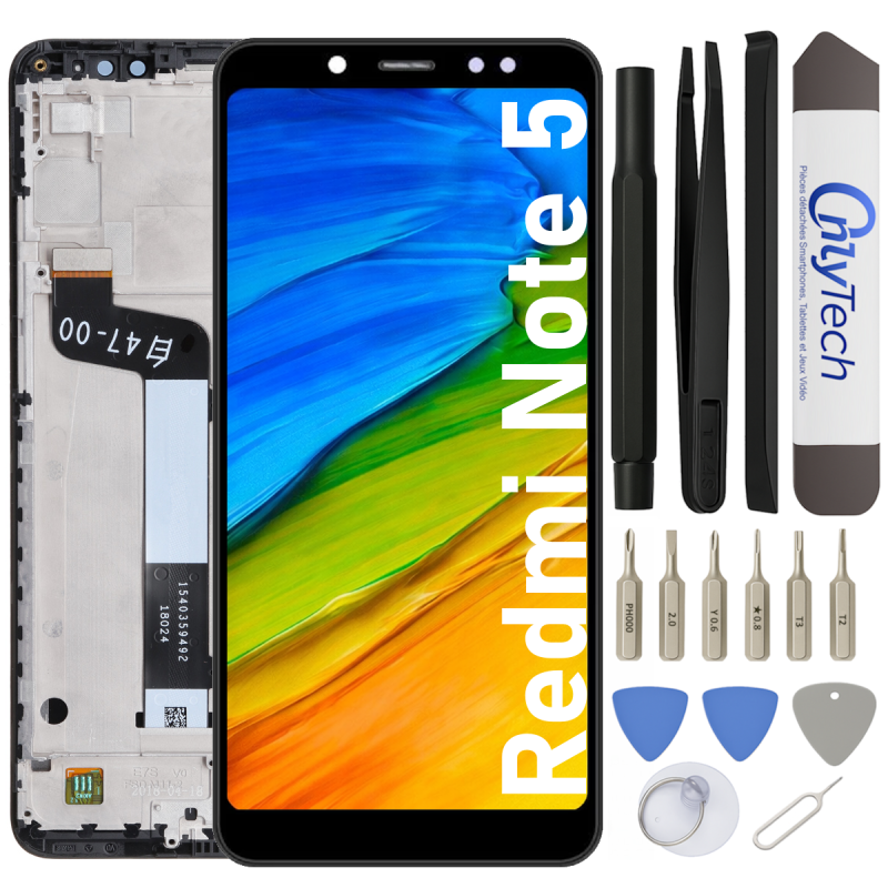 Écran LCD du Xiaomi Redmi Note 5 assemblé sur châssis - Avec outils