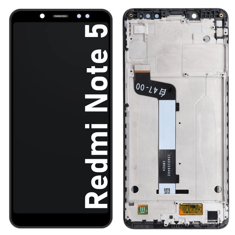 Écran LCD du Xiaomi Redmi Note 5 assemblé sur châssis