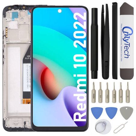 Écran LCD du Xiaomi Redmi 10 2022 assemblé sur châssis - Avec outils