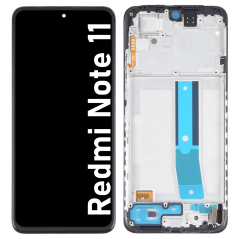 Écran LCD du Xiaomi Redmi Note 11 assemblé sur châssis