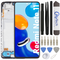 Écran LCD du Xiaomi Redmi Note 11 assemblé sur châssis - Avec outils