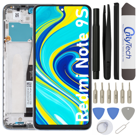 Écran LCD du Xiaomi Redmi Note 9S assemblé sur châssis - Avec outils
