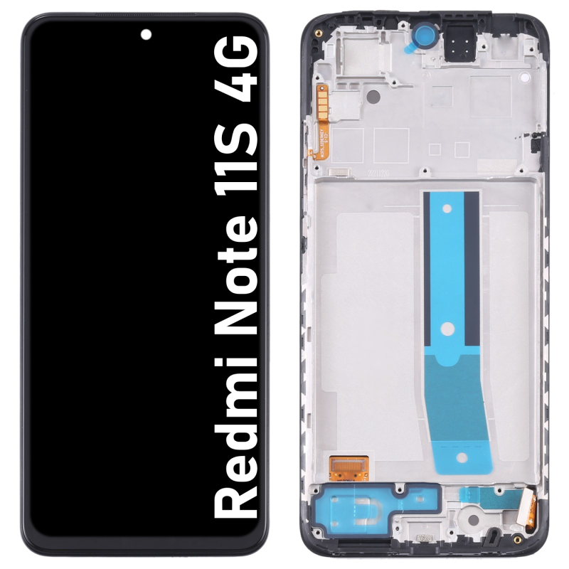 Écran LCD du Xiaomi Redmi Note 11S 4G assemblé sur châssis