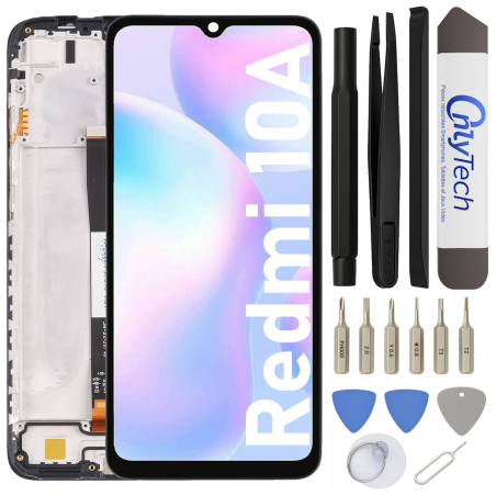 Écran LCD du Xiaomi Redmi 10A assemblé sur châssis - Avec outils