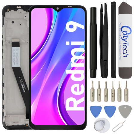 Écran LCD du Xiaomi Redmi 9 assemblé sur châssis - Avec outils