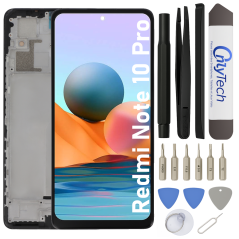 Écran LCD du Xiaomi Redmi Note 10 Pro assemblé sur châssis - Avec outils