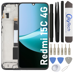 Écran LCD du Xiaomi Redmi 15C 4G assemblé sur châssis - Avec outils