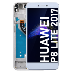 Écran LCD du Huawei P8 Lite 2017 Blanc assemblé sur châssis - Avec outils