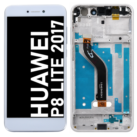 Écran LCD du Huawei P8 Lite 2017 Blancassemblé sur châssis - Avec outils