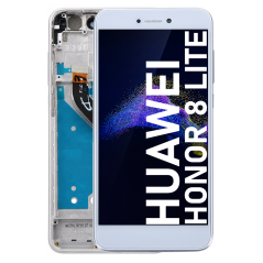 Écran LCD du Huawei Honor 8 Lite Blanc assemblé sur châssis - Avec outils