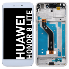 Écran LCD du Huawei Honor 8 Lite Blanc assemblé sur châssis